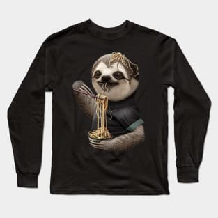 SLOTH EATING NOODLE Long Sleeve T-Shirt